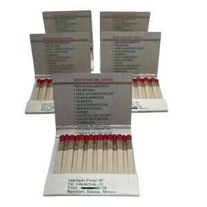 Lot of 5 Fiesta Mexicana Hotel Playa Mazatlan Match with Matchbook Cover Vintage